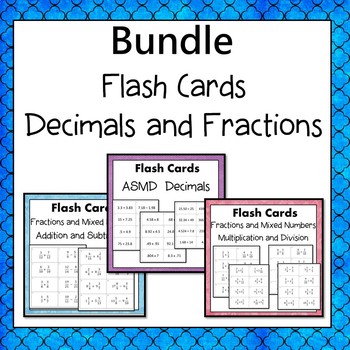 Preview of Decimals and Fractions  Flash Cards  Bundle