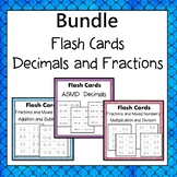 Decimals and Fractions  Flash Cards  Bundle