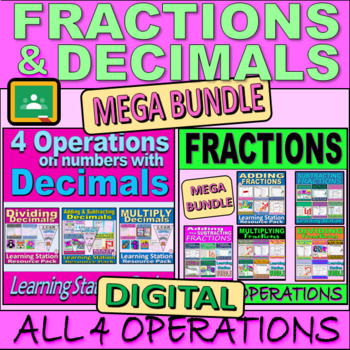 Preview of Decimals and Fractions MEGA DIGITAL bundle - all 4 operations