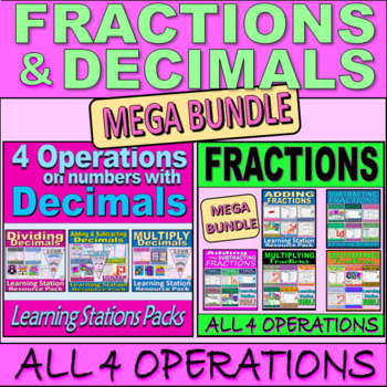 Preview of Decimals and Fractions MEGA bundle - all 4 operations