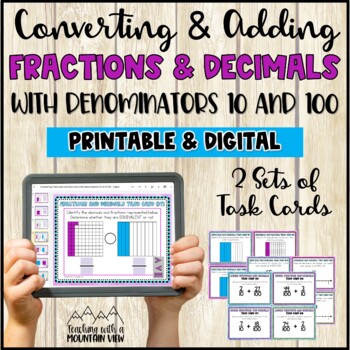 Preview of Decimals and Fractions Task Cards