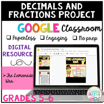 Preview of Decimals and Fractions for  GOOGLE Classroom 