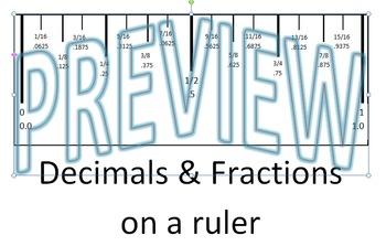 Preview of Decimals and Fractions on a Ruler