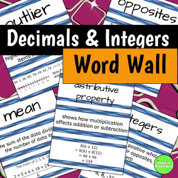 Preview of Decimals and Integers Word Wall