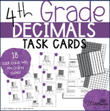 Decimals as Fractions with Decimal Grids Task Cards for 4th Grade