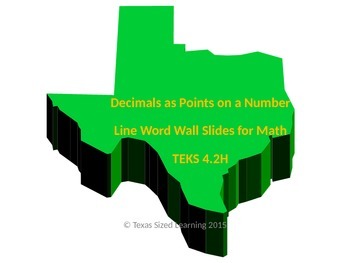 Preview of Decimals as Points on a Number Line, Math TEKS 4.2H, Vocab & Word Wall Cards