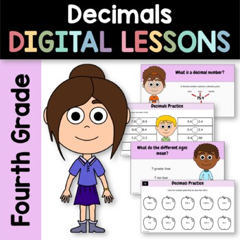 Preview of Decimals for 4th Grade | Interactive Google Slides | Math Skills Review