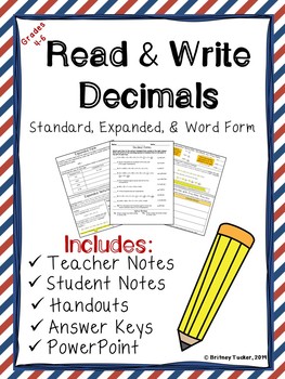 Preview of Decimals in Different Forms (Standard, Expanded, Word)