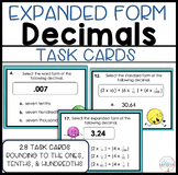 Decimals in Expanded Form Task Cards