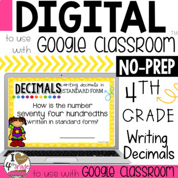 Preview of Decimals in Standard Form Digital Task Cards for Google Classroom Distance Learn