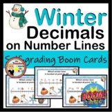 Decimals on a Number Line Boom Cards Winter themed Decimal