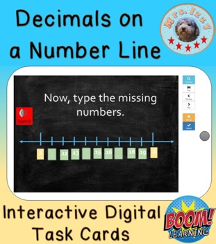 Preview of Decimals on a Number Line- Digital Interactive Boom Cards