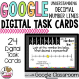 Decimals on a Number Line Digital Task Cards for Google Classroom