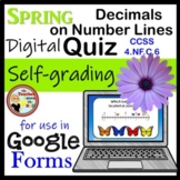 Decimals on a Number Line Google Forms Quiz Spring Themed