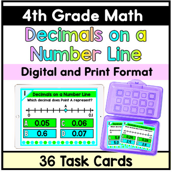 Preview of Decimals on a Number Line - Task Cards