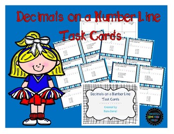Preview of Decimals on a Number Line Task Cards