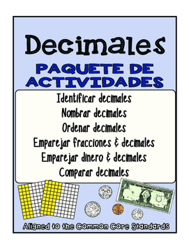 Preview of Decimales paquete de actividades (Decimal Activity Pack- SPANISH)