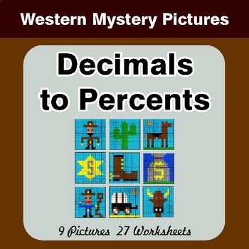 Decimals to Percents - Color-By-Number Math Mystery Pictures