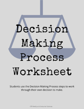 Preview of Decision Making Process Worksheet