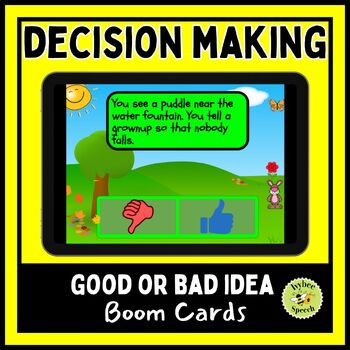 Preview of Decision Making Scenarios Younger Students BOOM Cards