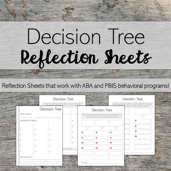 Preview of Decision Tree Reflection Sheets - Great for PBIS and ABA-style Behavior Programs