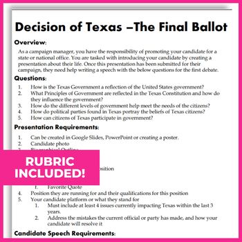 Preview of Decision of Texas - End of Unit Government Project
