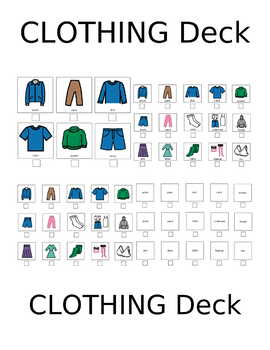 Deck - Clothing (PECS for Autism and non-verbal) by PECS Central
