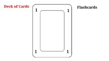 Preview of Deck of Cards FLASH CARDS