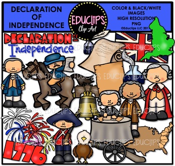 Preview of Declaration Of Independence Clip Art Bundle {Educlips Clipart}