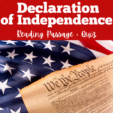 Declaration of Independence | Worksheet 3rd 4th 5th 6th Gr