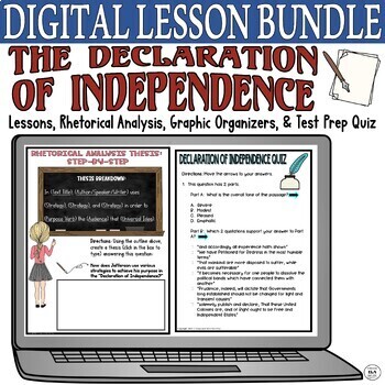 Preview of Declaration of Independence Activities Quiz Test Prep Worksheets US History
