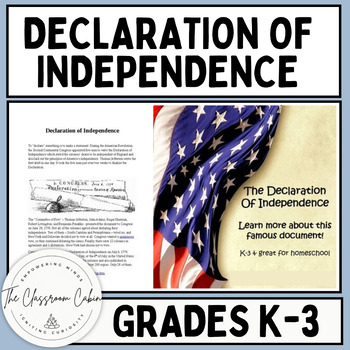 Preview of Declaration of Independence American History Lesson for Grades K-3