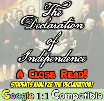 Preview of Declaration of Independence American Revolution Analysis Primary Source Activity