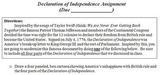 Declaration of independence homework help