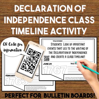 Preview of Declaration of Independence Class Timeline Activity
