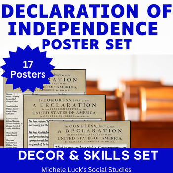 Preview of Declaration of Independence Classroom Posters Bulletin Board Set