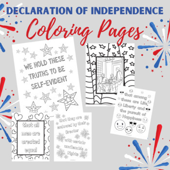 Preview of Declaration of Independence Coloring Pages - Founding Fathers and 4th of July