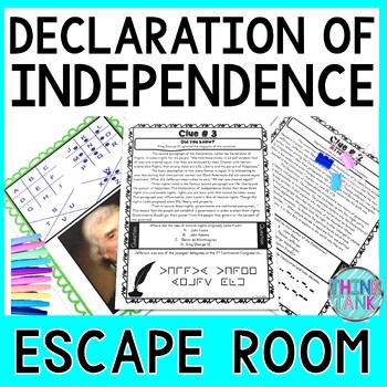 Preview of Declaration of Independence ESCAPE ROOM! Reading Comprehension | No Prep!