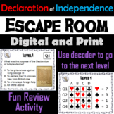 Declaration of Independence Activity Escape Room (American