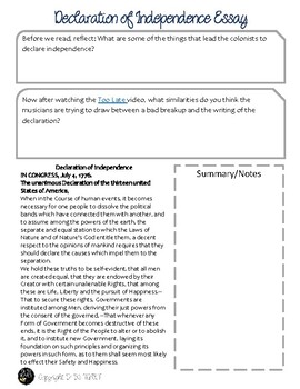 declaration of independence essay pdf