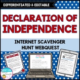 Declaration of Independence Internet Scavenger Hunt WebQuest
