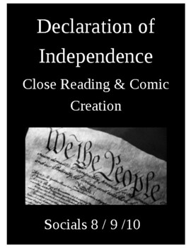 Preview of Declaration of Independence Locke / Hobbes Philosophy Close Reading & Comic