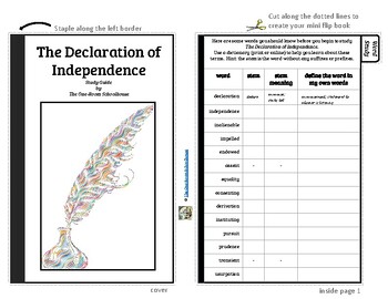 Preview of Declaration of Independence Mini Flip Book Complete Unit