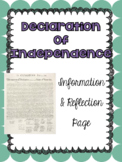 Declaration of Independence Non-Fiction Text & Reflection Page