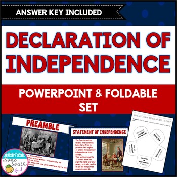 Preview of Declaration of Independence PowerPoint and Foldable Notes Set