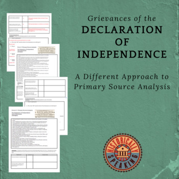 Preview of Declaration of Independence:  Prove It!  Primary Source Analysis, Grievances