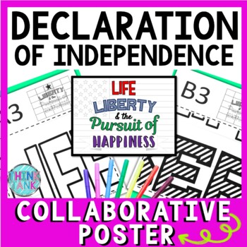 Preview of Declaration of Independence Collaborative Poster - Team Work - Bulletin Board