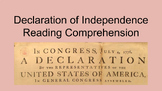 Declaration of Independence Reading Comprehension