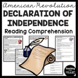 Declaration of Independence Reading Comprehension Workshee