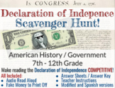 Declaration of Independence Scavenger Hunt - Modified / Sp